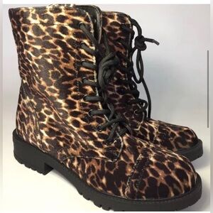 Madden Girl Leopard Combat Boots